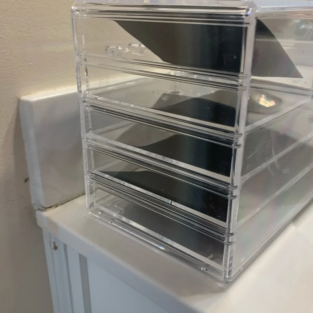 Olivia Rose Tal Clear Acrylic Stackable 5-Drawer Vanity Organizer NWOT